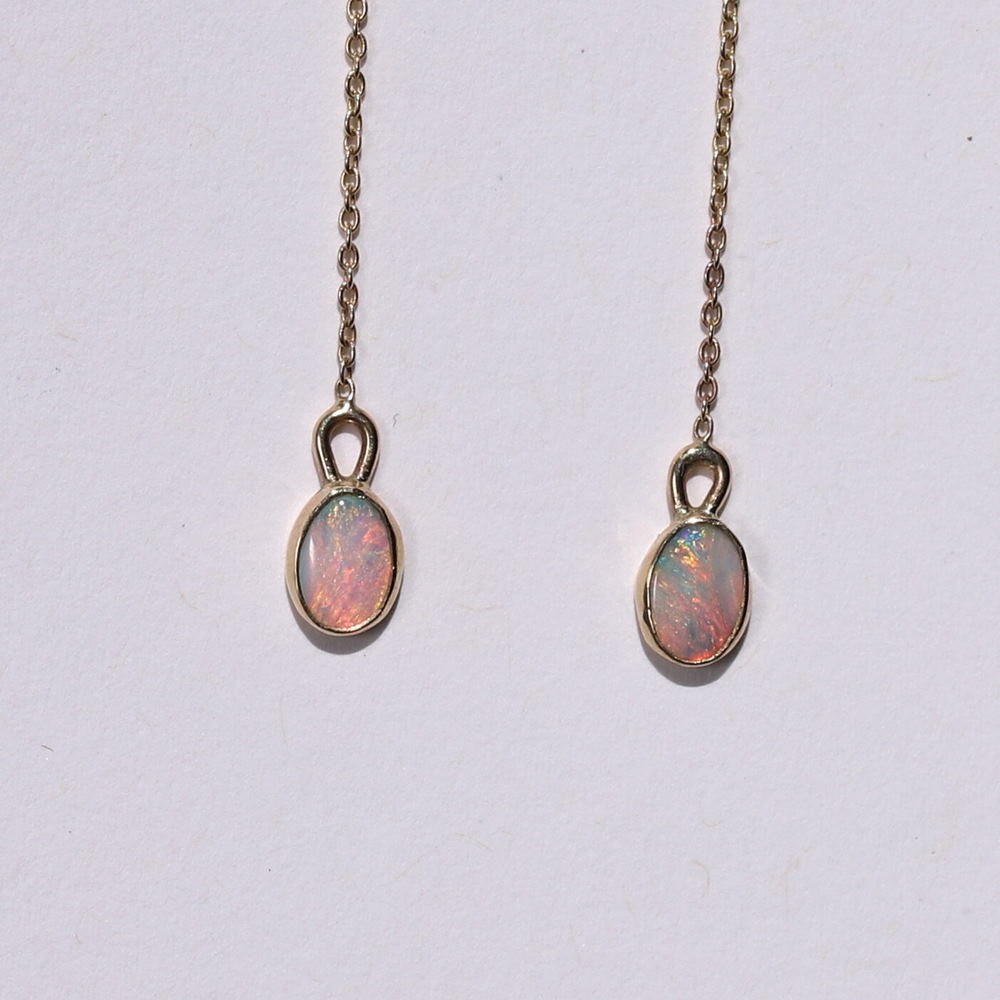 Sunset Opal Threaders in Gold